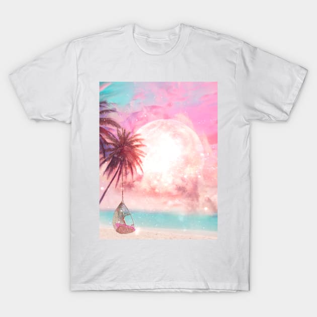 Pink Moon Rising T-Shirt by ArtByMissAbs